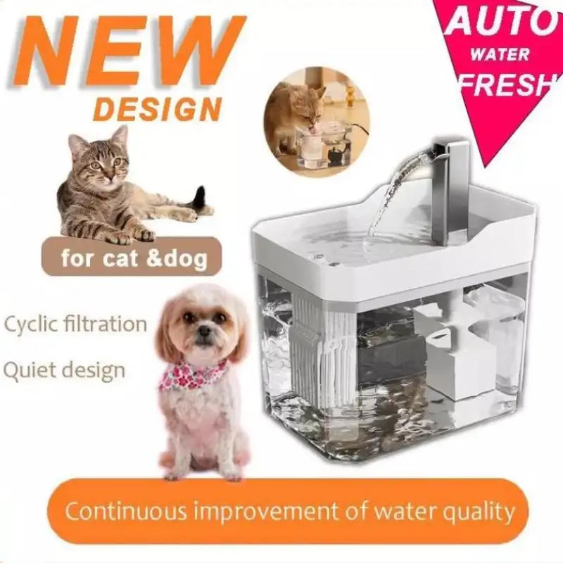 .1PC Automatic Pet Dog Cat Water Dispenser Fountain Pet Dog Cat Water Loop Mute Pump Smart Pet Bowl 1.5L