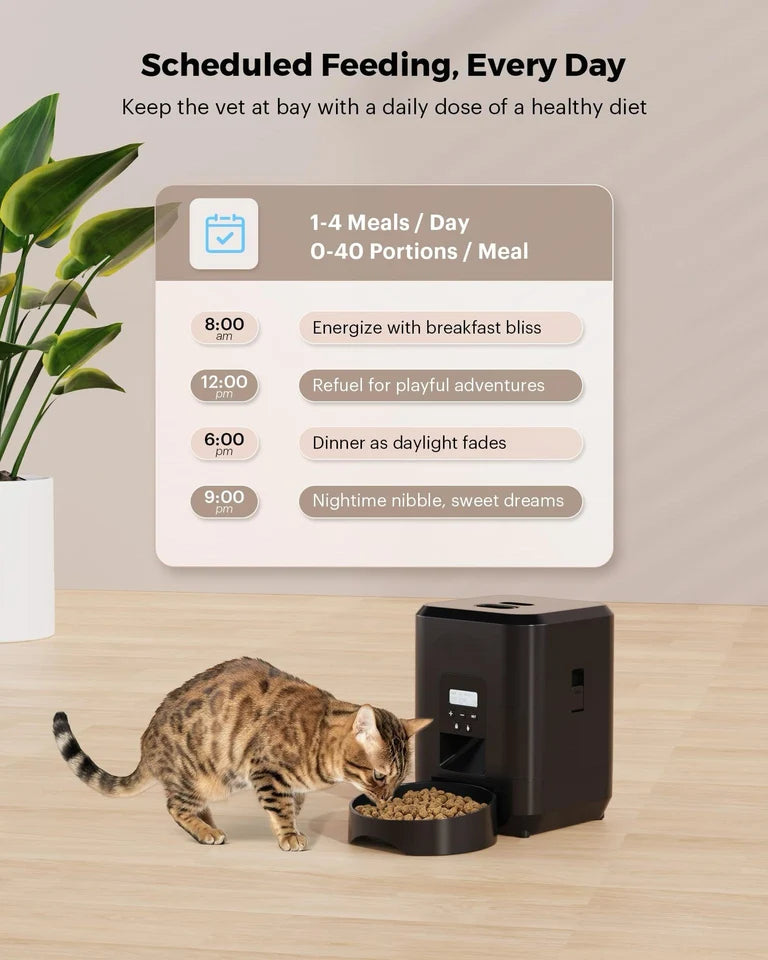 2L Smart WiFi Automatic Pet Feeder for Cats And Dogs with Timer Food Dispenser And Low Food Alert