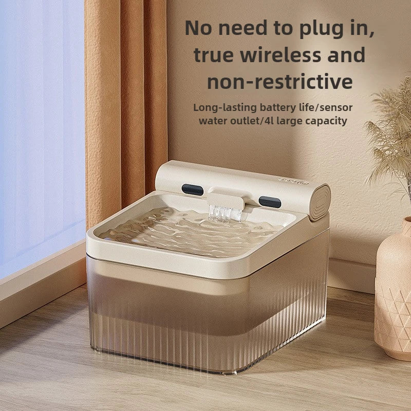 Induction Cat Water Dispenser Large Capacity Filter Circulation Wireless Smart Pet Dog Water Dispenser Pet Items