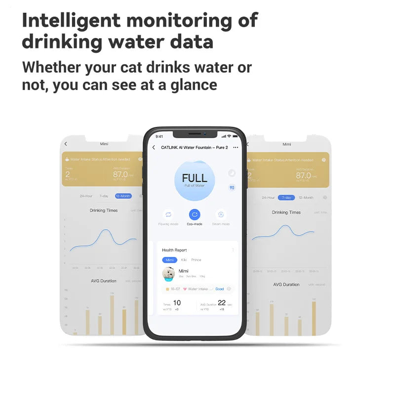 Smart Cat Water Dispensers  Circulating Flow Water PurifierWireless Automatic2.6L Super Capacity Pet Water Dispenser Cat Bowl