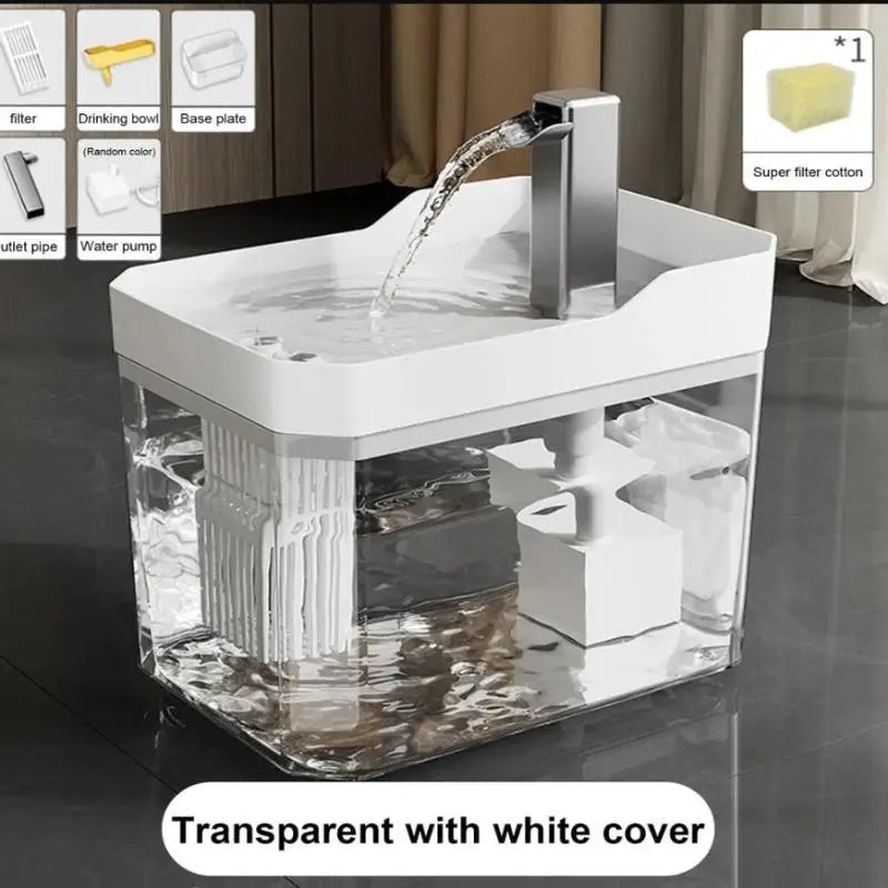 .1PC Automatic Pet Dog Cat Water Dispenser Fountain Pet Dog Cat Water Loop Mute Pump Smart Pet Bowl 1.5L