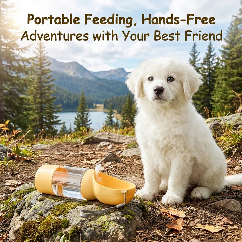 350ml/550ml Portable Pet Water Food Bowl All-in-One Feeding Bottle for Dogs/Cats Leak-Proof Lightweight Ideal for Camping Hiking