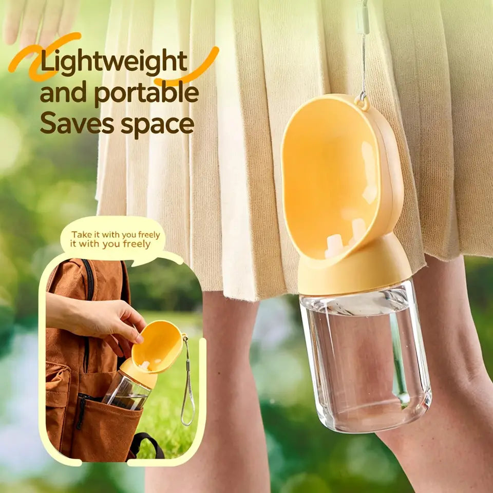 350ml/550ml Portable Pet Water Food Bowl All-in-One Feeding Bottle for Dogs/Cats Leak-Proof Lightweight Ideal for Camping Hiking