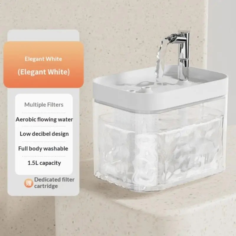 .1PC Automatic Pet Dog Cat Water Dispenser Fountain Pet Dog Cat Water Loop Mute Pump Smart Pet Bowl 1.5L
