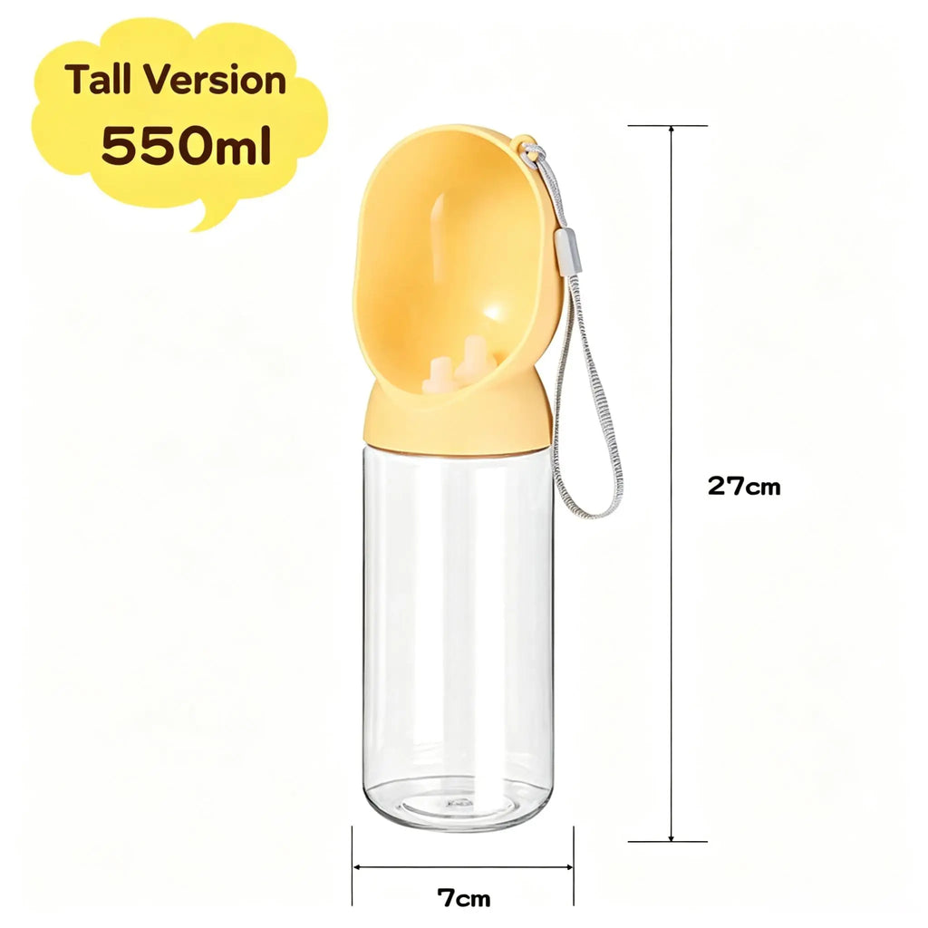 350ml/550ml Portable Pet Water Food Bowl All-in-One Feeding Bottle for Dogs/Cats Leak-Proof Lightweight Ideal for Camping Hiking
