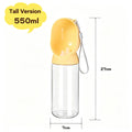 350ml/550ml Portable Pet Water Food Bowl All-in-One Feeding Bottle for Dogs/Cats Leak-Proof Lightweight Ideal for Camping Hiking