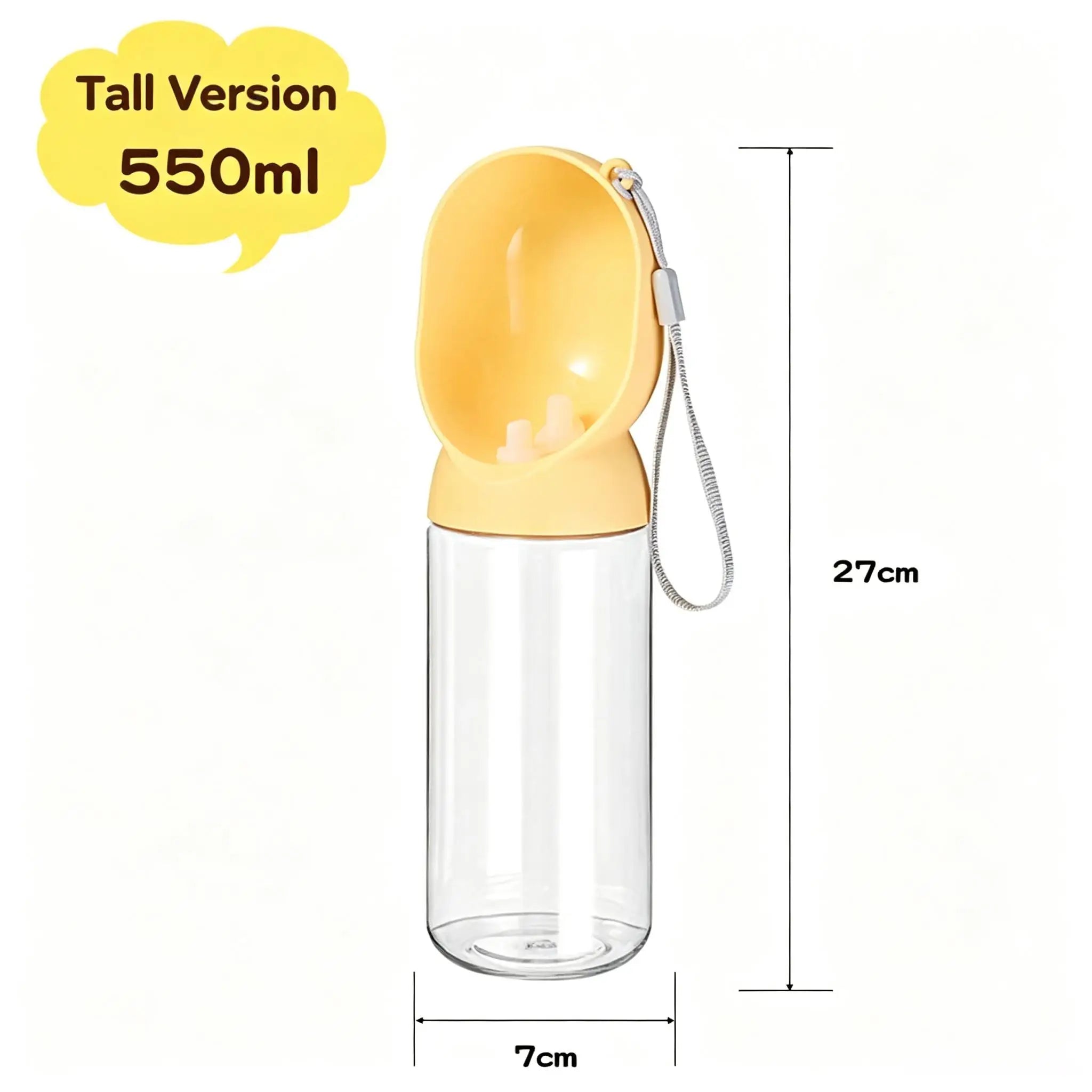 350ml/550ml Portable Pet Water Food Bowl All-in-One Feeding Bottle for Dogs/Cats Leak-Proof Lightweight Ideal for Camping Hiking